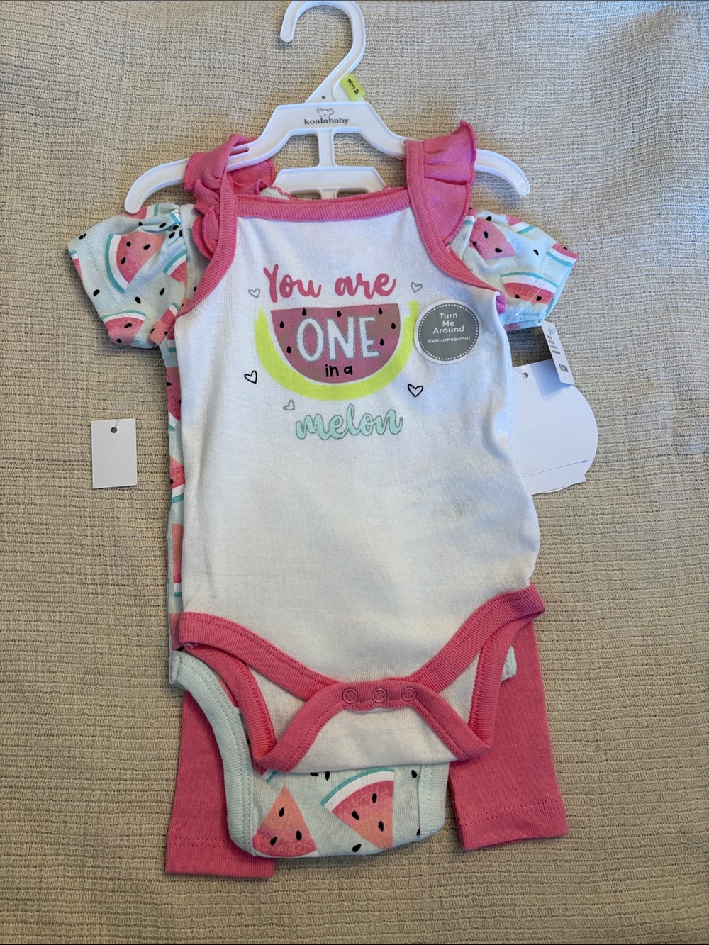 Koalababy Girl Pink Watermelon Graphic One-Piece Bodysuit for Kids